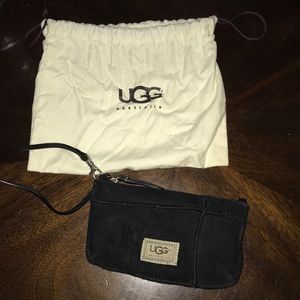 Fur lined authentic black Ugg wristlet